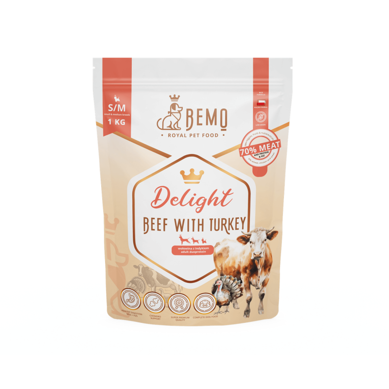 Bemo Delight - karma sucha dla psa z wołowiną i indykiem Bemo Delight - karma sucha dla psa z wołowiną i indykiem