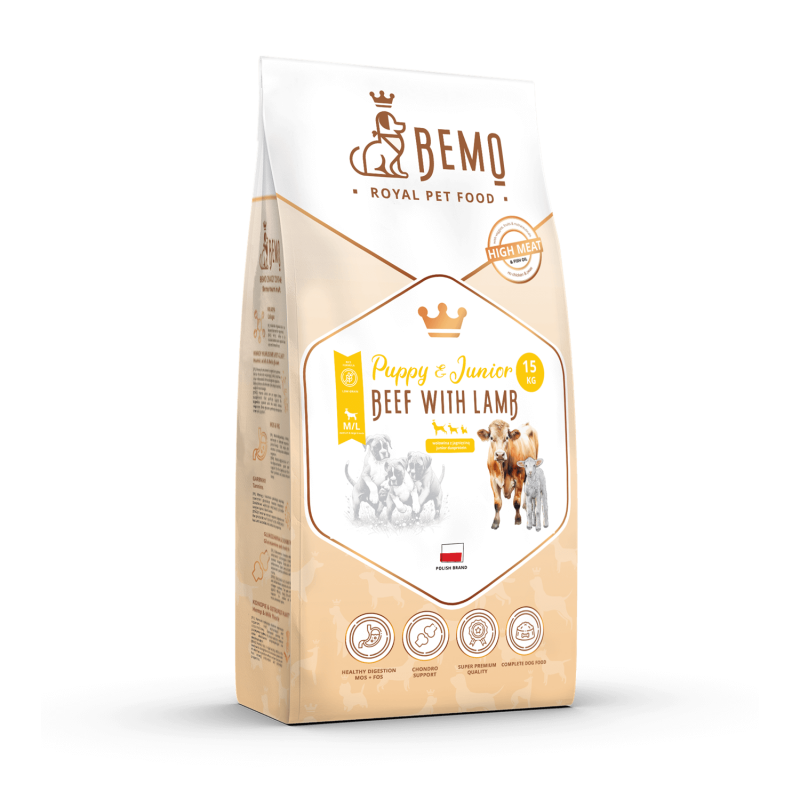 Bemo Puppy & Junior Beef with lamb - karma sucha dla szczeniąt i juniorów z wołowiną  i jagnięciną