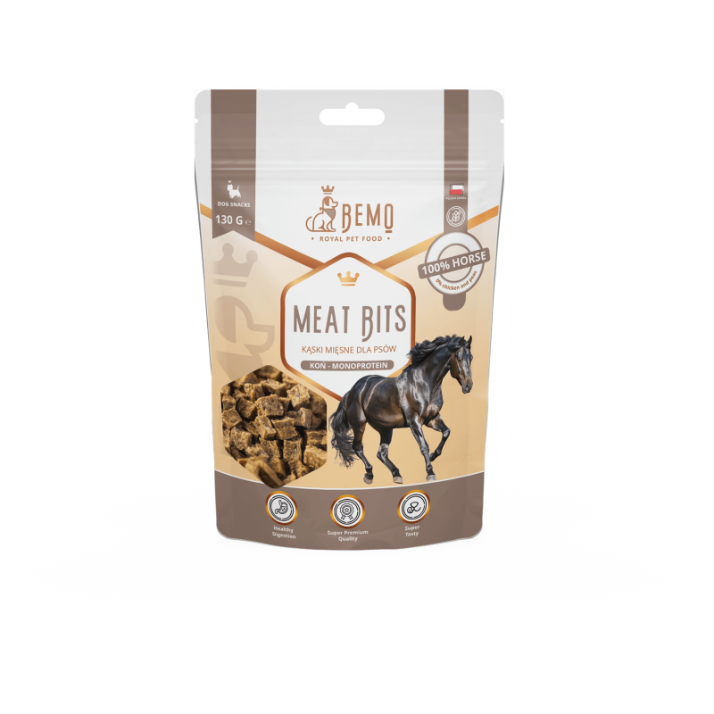 Meat Bits Horse - hipoalergiczne, półmiękkie smaczki dla psów z koniną Meat Bits Horse - hipoalergiczne, półmiękkie smaczki dla psów z koniną