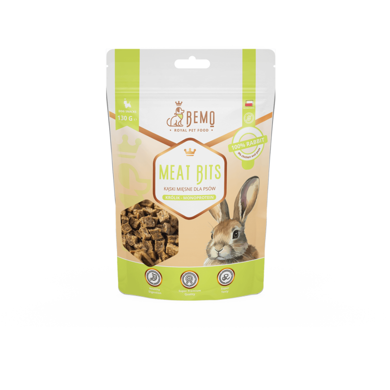 Meat Bits Rabbit - hipoalergiczne, półmiękkie smaczki dla psów z królikiem Meat Bits Rabbit - hipoalergiczne, półmiękkie smaczki dla psów z królikiem
