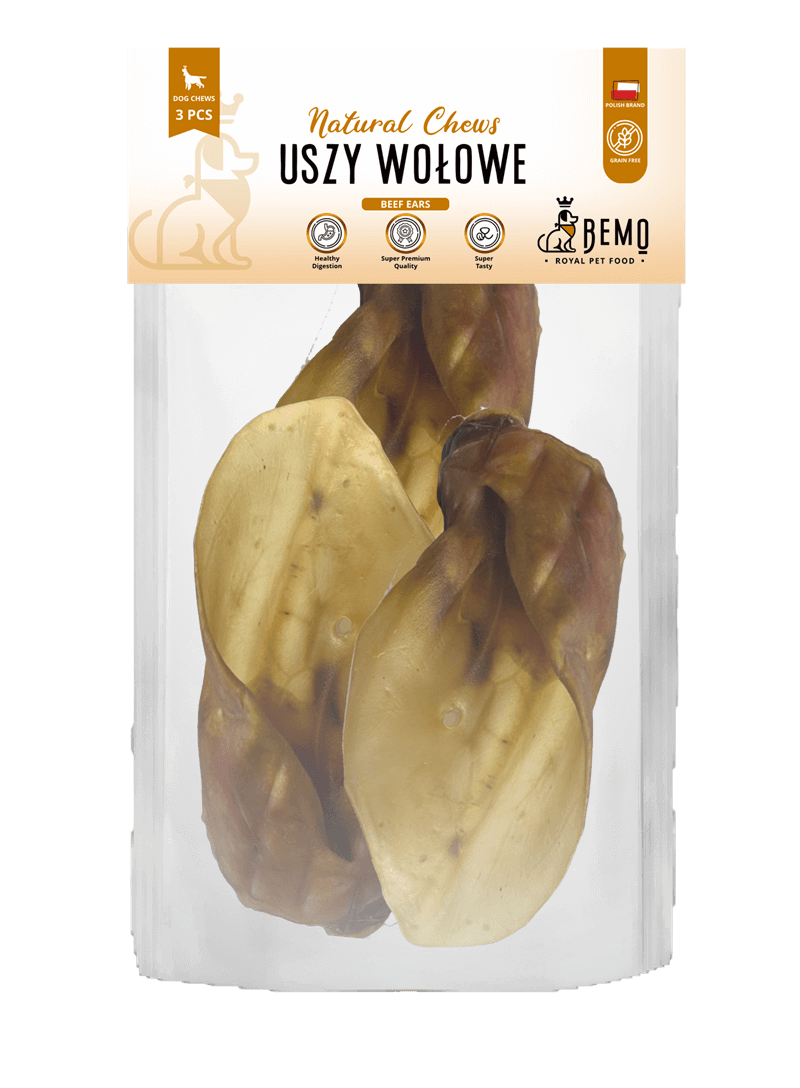 Bemo Beef Ears - suszone uszy wołowe - naturalny gryzak dla psa