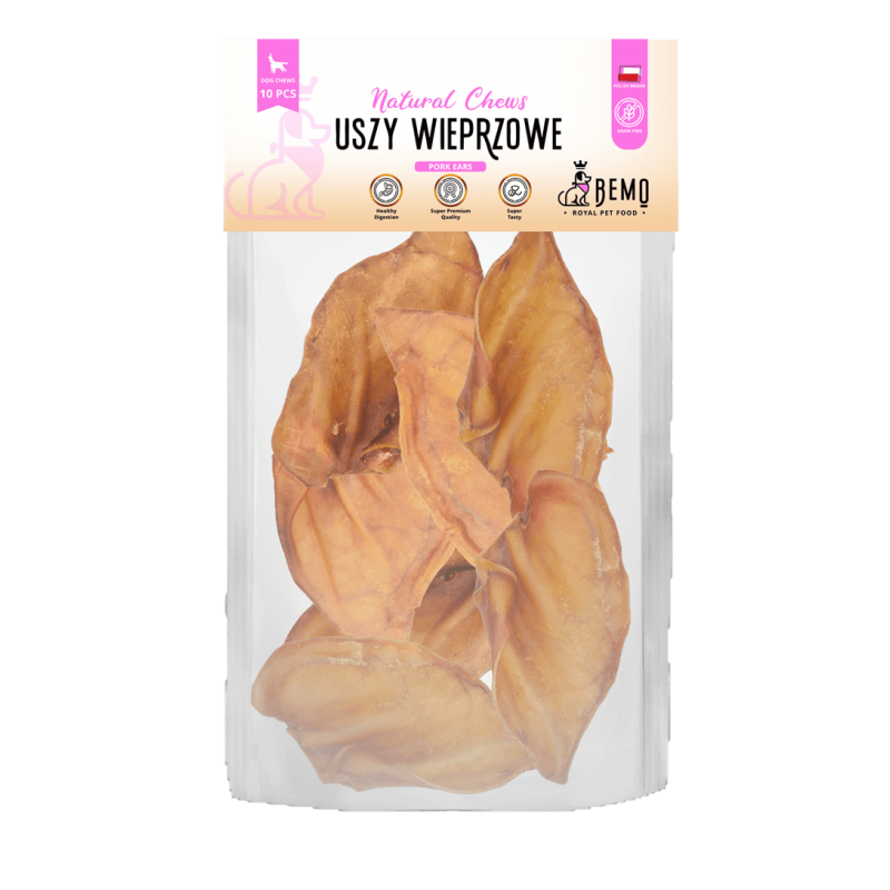 Bemo Pork Ears - suszone uszy wieprzowe - naturalny gryzak dla psa Bemo Pork Ears - suszone uszy wieprzowe - naturalny gryzak dla psa
