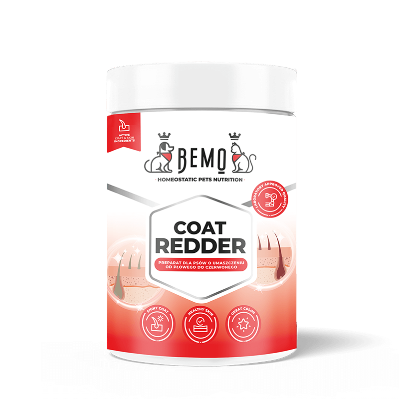 Bemo Coat Redder - suplement intensyfikujący czerwoną barwę sierści psów Bemo Coat Redder - suplement intensyfikujący czerwoną barwę sierści psów
